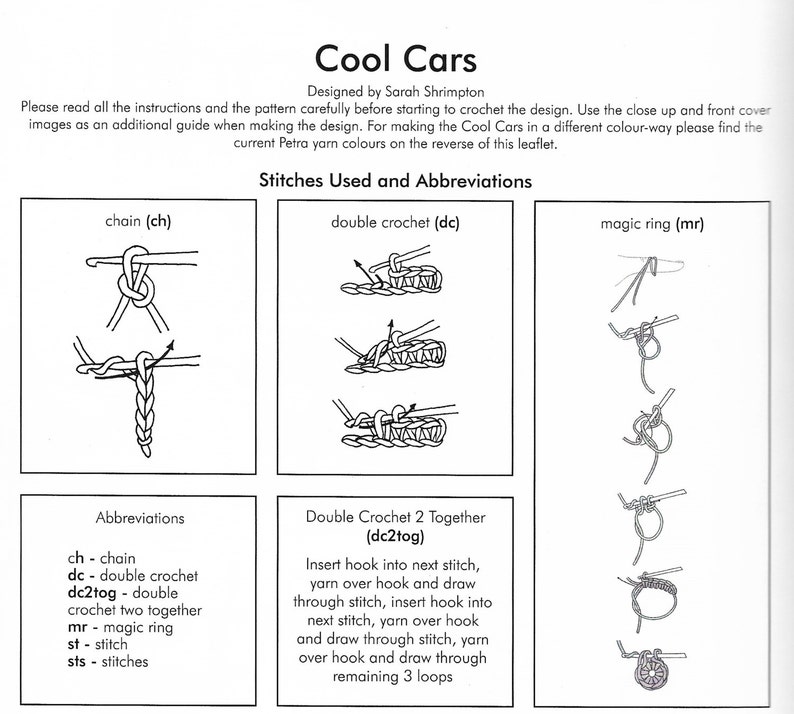 Instant download Crochet Cool Cars Amigurumi Pattern only Petra Yarn image 5