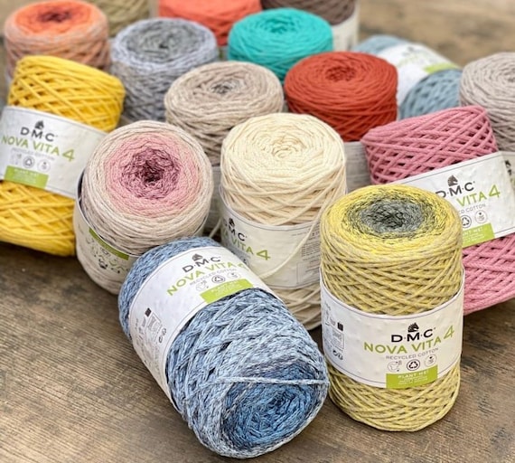 DMC NOVA VITA 4 Multico colors Hilo de algodón macramé para tejer crochet  200m por ovillo de 250g -  España