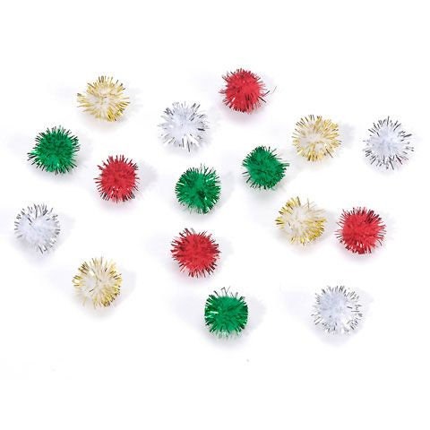 Pom Poms Christmas Mix, Red White Green Fluffy Crafts Cardmaking