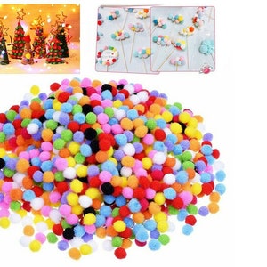 7 mm Pom Poms Mixed Color, solid und metallic Mini Soft Flauschige Art Craft Kartenherstellung 100 Packung