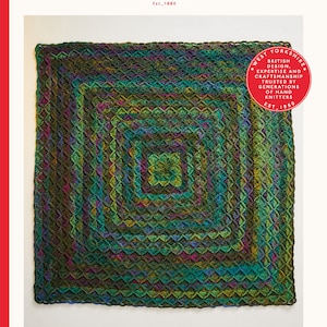 Crochet pattern the Ornamentals Blanket with Variegated Self Patterning Aran Yarn