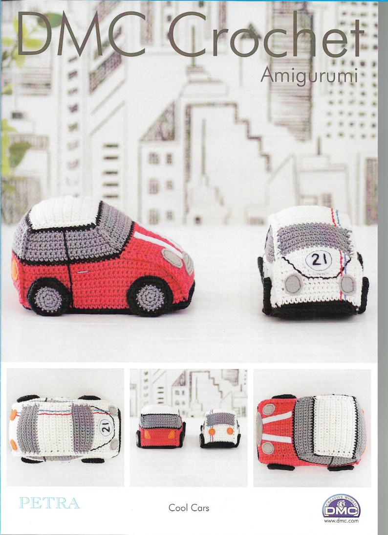 Instant download Crochet Cool Cars Amigurumi Pattern only Petra Yarn image 1