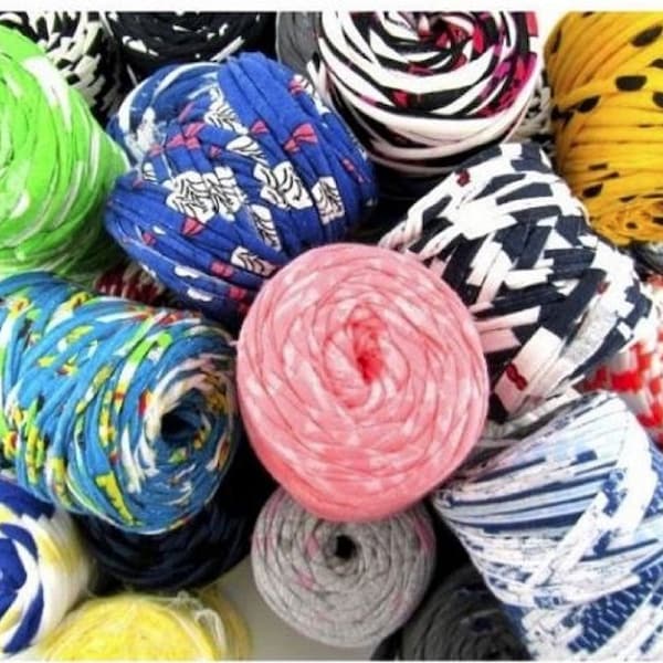 Hoooked Zpagetti t-shirt yarn Gray shade printed-multicoloured super chunky 50g - approx 25m