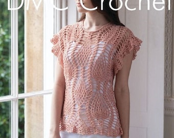 Crochet Pineapple Tunic Top Crochet Pattern only Natura Just cotton Yarn - PDF copy
