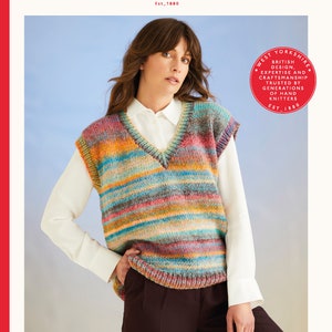 Knitting pattern Tank with Variegated Self Patterning Chunky Yarn Hard copy