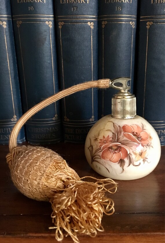 Vintage Onyx Handpainted Perfume Vintage Tiger Print Perfume Bottle