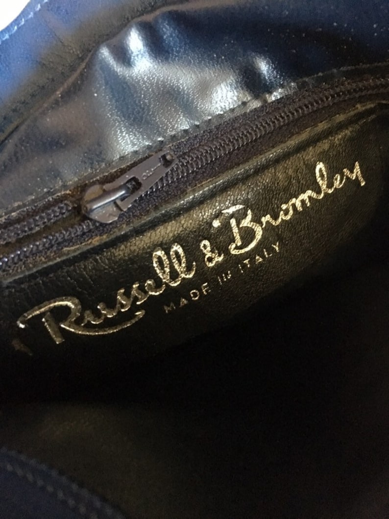 Vintage Electric Blue Leather Hip Bag by Russell /& Bromley Made in Italy 1960/'s