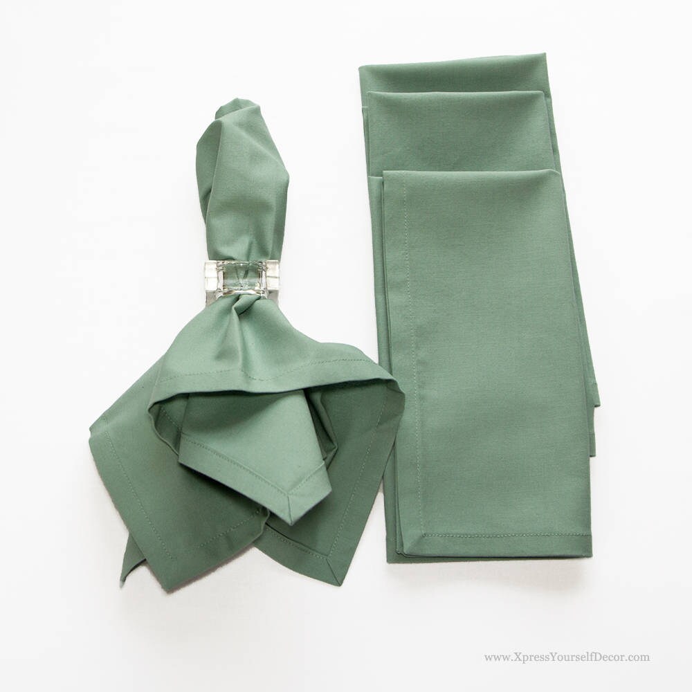 Napkins in Sage Green Cotton Napkins Set of Four in Sage 18 Etsy
