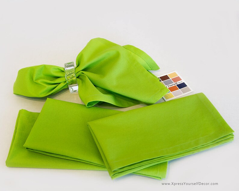 Lime Cotton Napkins Set of Four 18 X 18 Inch Lime Napkins Etsy