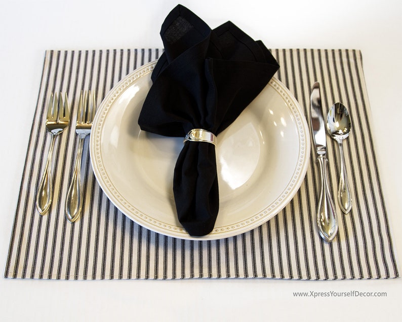 Black Cotton Napkins Set of Four 18x18 Inch Black Napkin Set Etsy