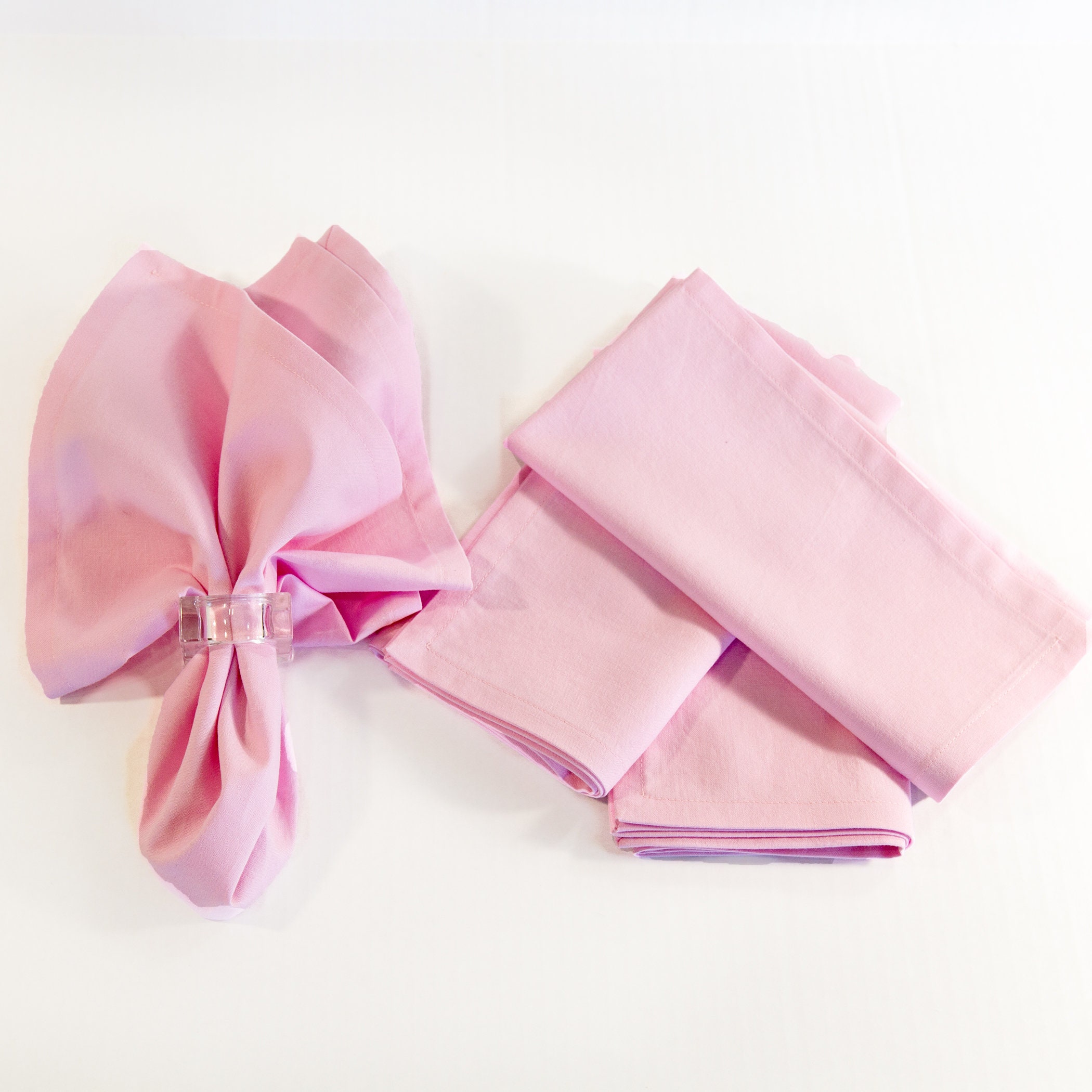 Pink Cotton Napkins Set of Four 18 x 18 Pastel Pink Napkins Etsy