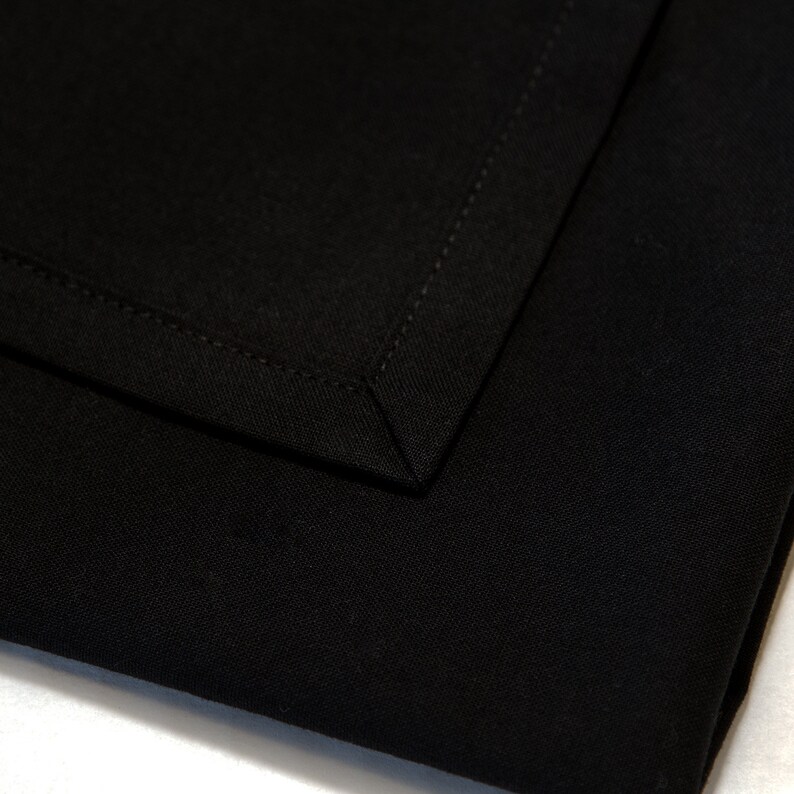Black Cotton Napkins Set of Four 18x18 Inch Black Napkin Set Etsy