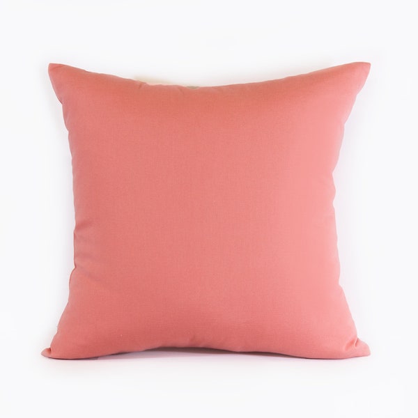 Pillow Cover in Melon, Solid Pillow Cover in Soft Peach Color, Light Coral Pillow Sham, Solid Accent Cushion Cover in Melon