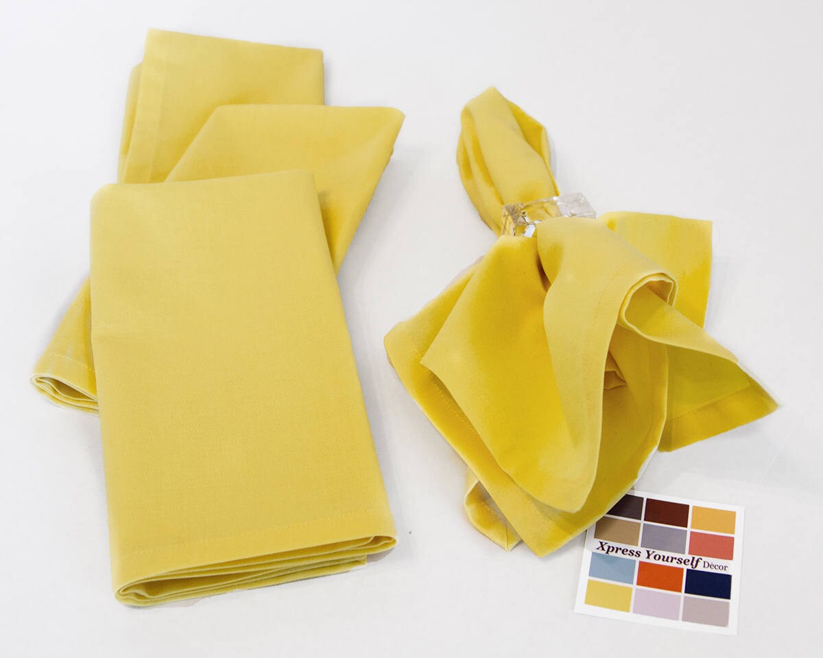 Yellow Cotton Napkins Set of Four 18 x 18 Yellow Napkins with Etsy