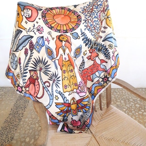 Silk scarf, extra large, Made in Como, Italy, cm120x120, Silk foulard, Art on silk, Italian silk scarf, Luxury silk foulard, Limited edition