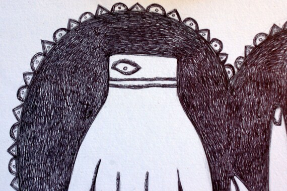 Pen On Paper Black And White Drawing Engagement Present Etsy