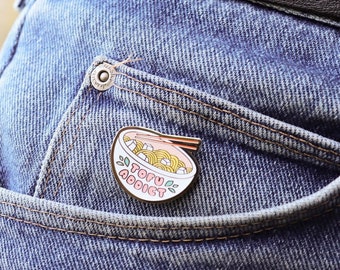 Tofu Addict Hard Enamel Pin // Powered by Plants / Vegan / Dairy Free / Pin Badge, Broche, Lapel
