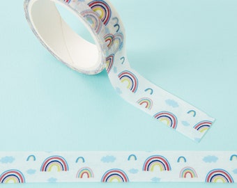 Rainbow Pastel Print Washi Tape, Stationery Addict, Planner, Rainbow washi tape, Japanese stationery, Cute washi tape