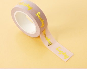 Days of the Week Gold Foil Pink Washi Tape // Calender Washi tape, Days Washi tape // Journalling deco tape, Bullet Journal
