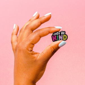 Just Be Kind Pin // Enamel Pin Badge // Letterbox Pin // Kindness pin // Depression, Anxiety, mental health awareness