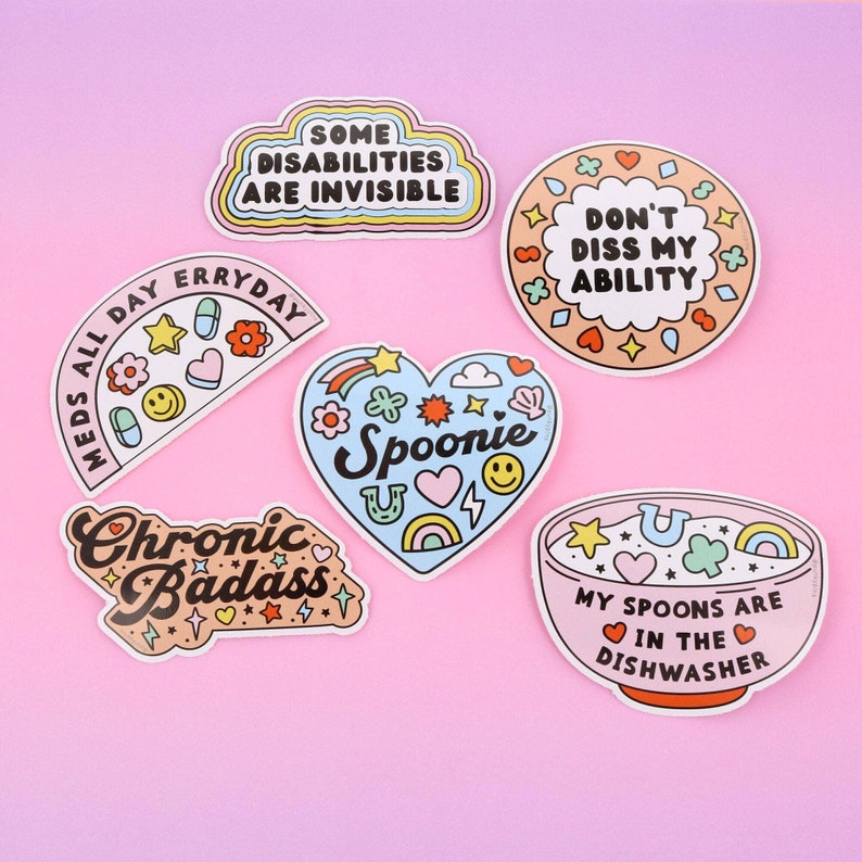 spoonie bumper stickers Disability My Spoons are in the dishwasher Vinyl Sticker Chronic illness invisible illness laptop decal