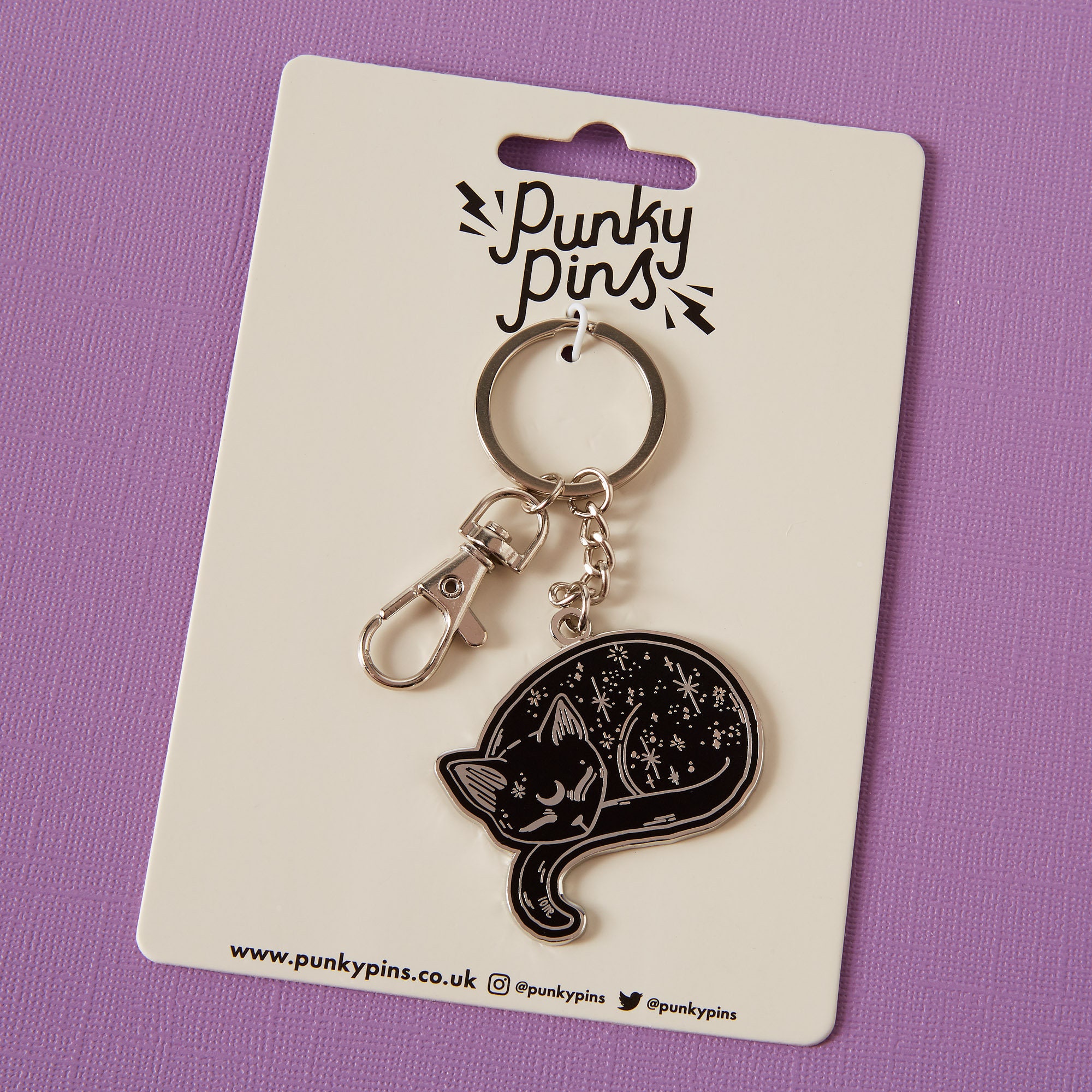 ★BLACKPURPLE★ Signature Cat Heart Charm Keyring Signature black_leather_heart.jpg?v=