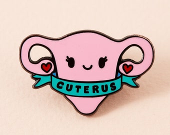 Cuterus Enamel Pin // Cuterus pin, lapel pin, uterus feminist badge