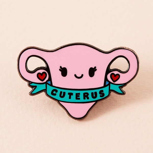 Cuterus Enamel Pin // Cuterus pin, lapel pin, uterus feminist badge