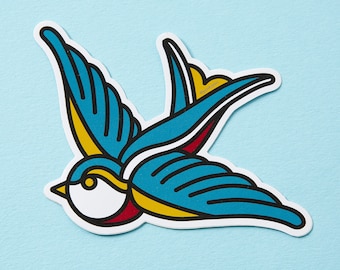 Swallow Tattoo Vinyl Sticker – Large Bird Die-Cut Decal