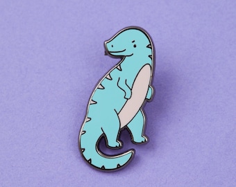 T Rex Pin, Cute Pastel Dinosaur Badge, Quirky Dino Lover Gift, Enamel Backpack or Jacket Accessory