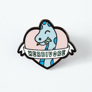 Herbivore Dinosaur Enamel Pin // Kawaii Cute Pastel Dinosaur Dino Lapel Pin Badge Brooch //Punky Pins