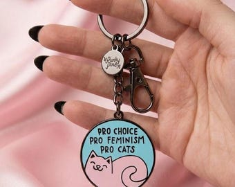 Llavero esmaltado Pro Cats // Feminismo, Pro Elección, Amante de los Gatos, Pro Feminismo