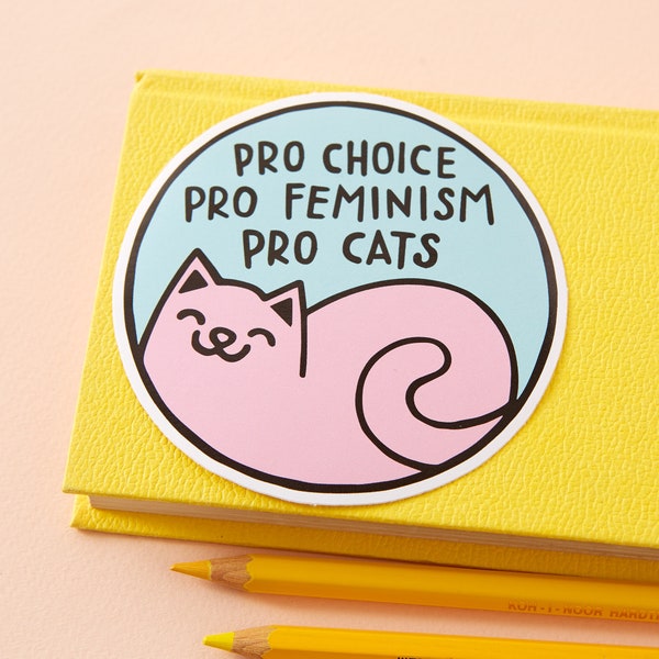 Pro Cats Sticker // Vinylsticker, schattig briefpapier, plannerstickers, feministische sticker