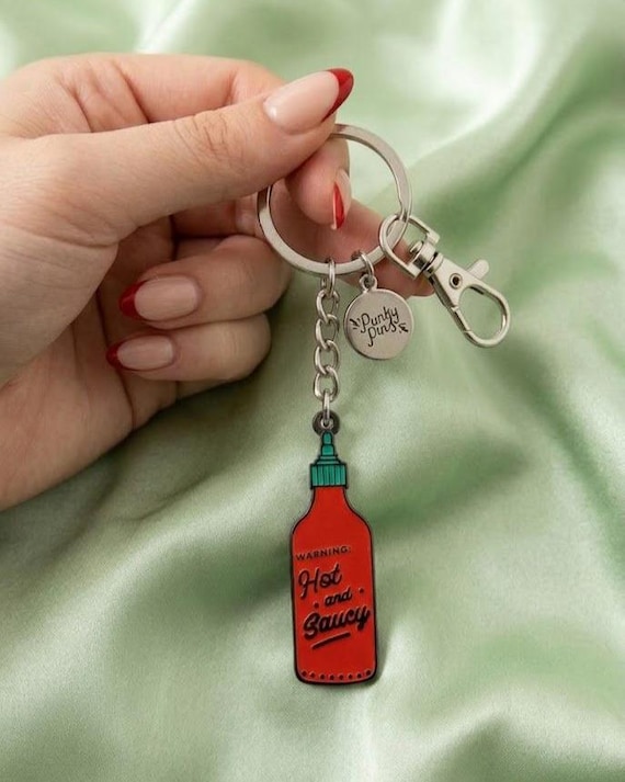 Hot Sauce Enamel Keychain - Punky Pins Keyring - Etsy