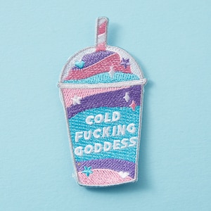 Cold F*cking Goddess Iron-on Patch // Embroidered badge // Bag patch // Swears