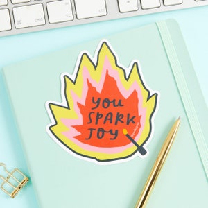 You Spark Joy Vinyl Sticker // Die cut Laptop sticker // Cute die cut stickers