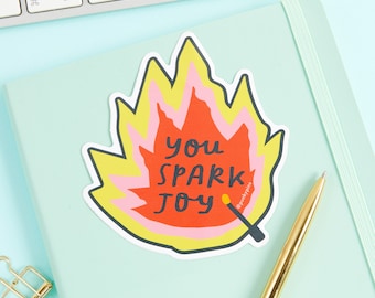 You Spark Joy Vinyl Sticker // Die cut Laptop sticker // Cute die cut stickers