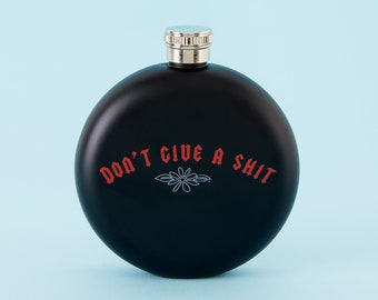 Don't Give A Shit HIP FLASK // 70s retro gift // Alcohol flask // Rude, adult gift, 18+ gift