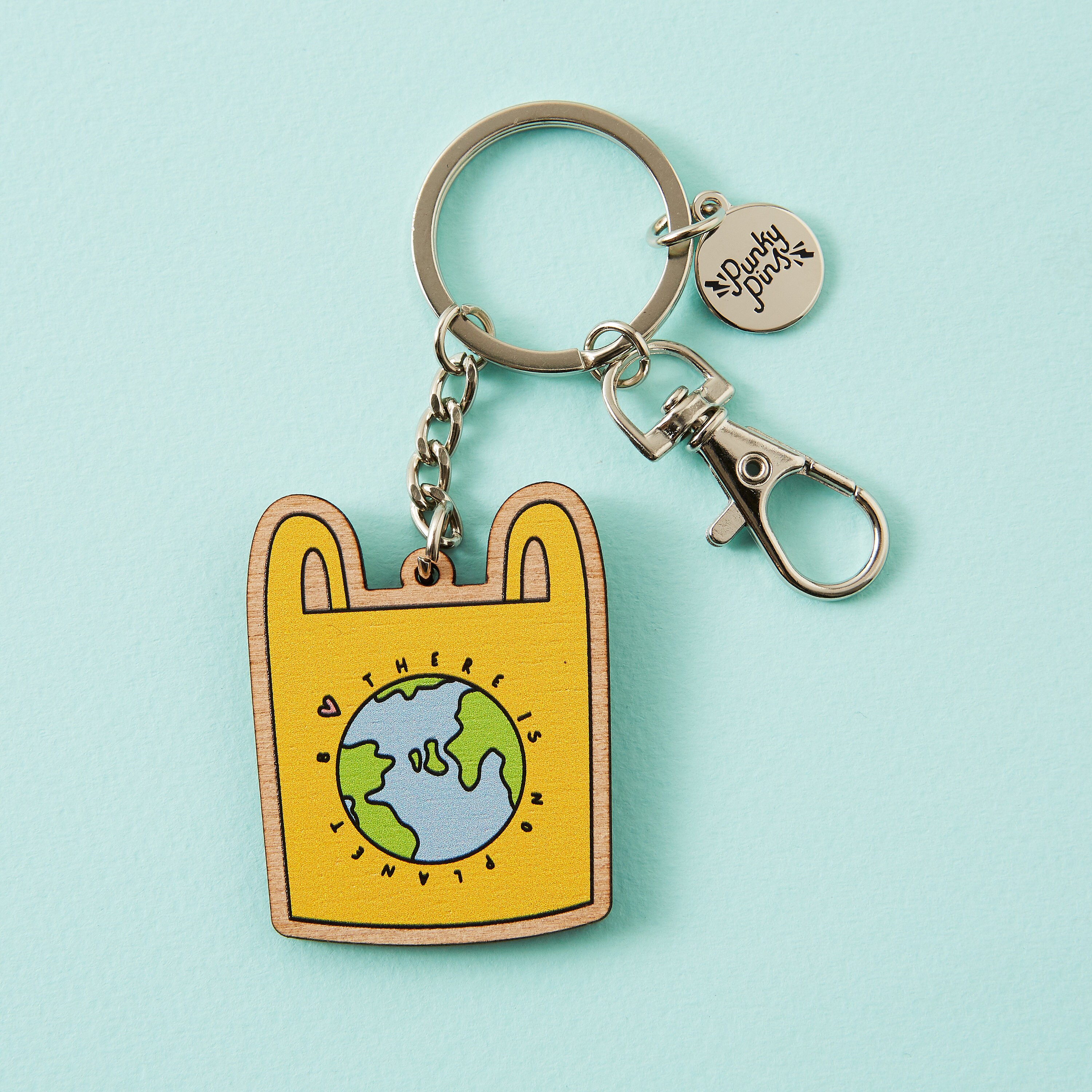 No Planet B Wooden Eco Keyring // Key Chain // Eco Friendly