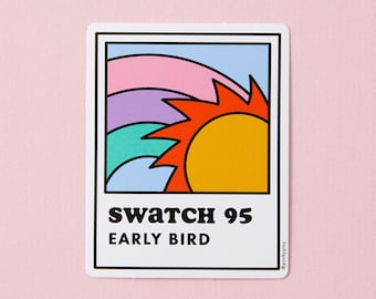 Early Bird Swatch Vinyl Sticker // laptop sticker // decal