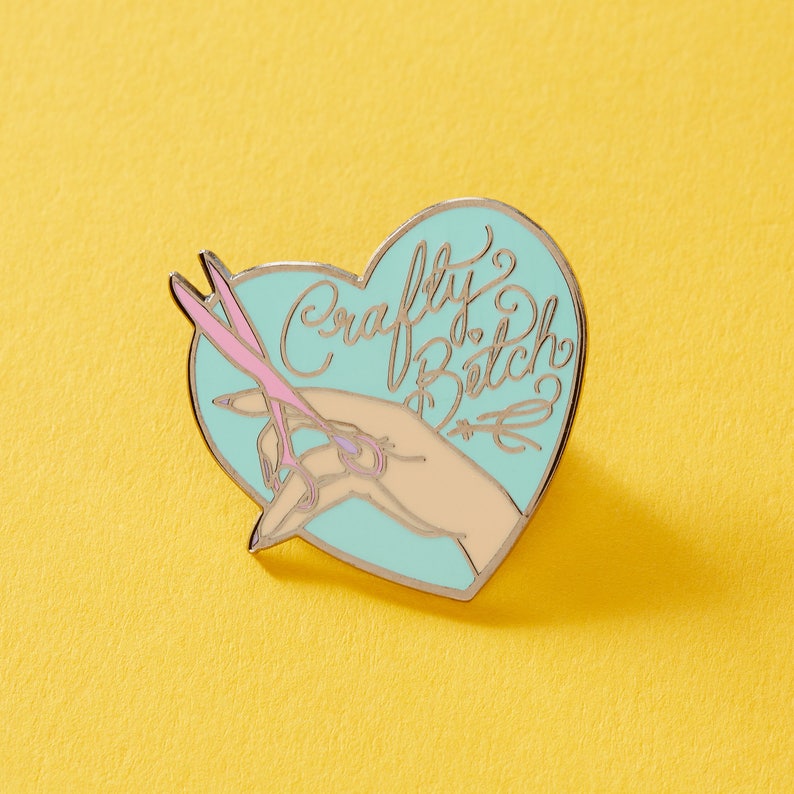 Crafty Bitch Enamel Pin // Craft Pin, Craft Mom, Artist Lapel Pin EP218 image 3