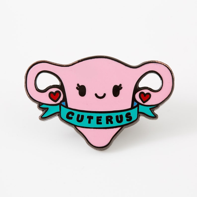 Cuterus Enamel Pin // Cuterus pin, lapel pin, uterus feminist badge image 3