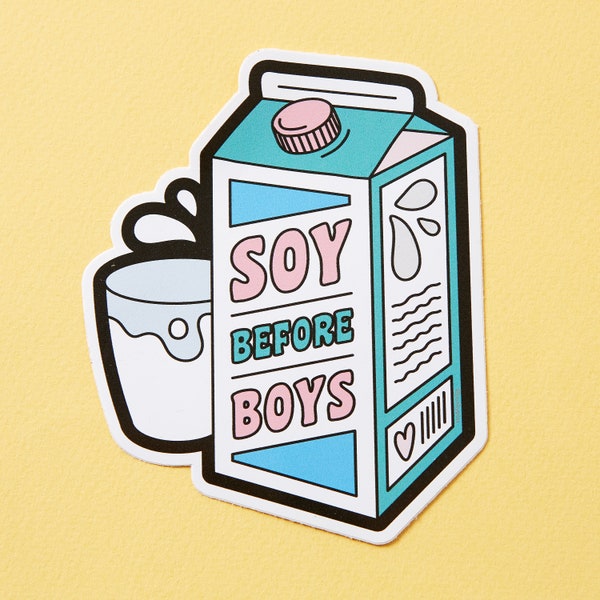 Soy Before Boys Vinyl Sticker – Vegan Milk Carton Decal