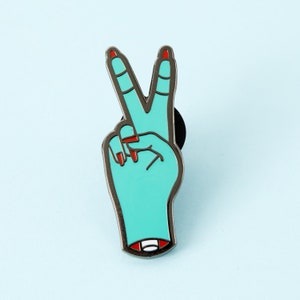 Zombie Peace Fingers Enamel Pin - Punky Pins // pin badge, badges, Funny pins, Cute Pins in the UK