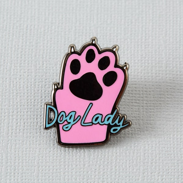 Dog Lady Enamel Pin // Dog Lover Gift Lapel Pin Badge