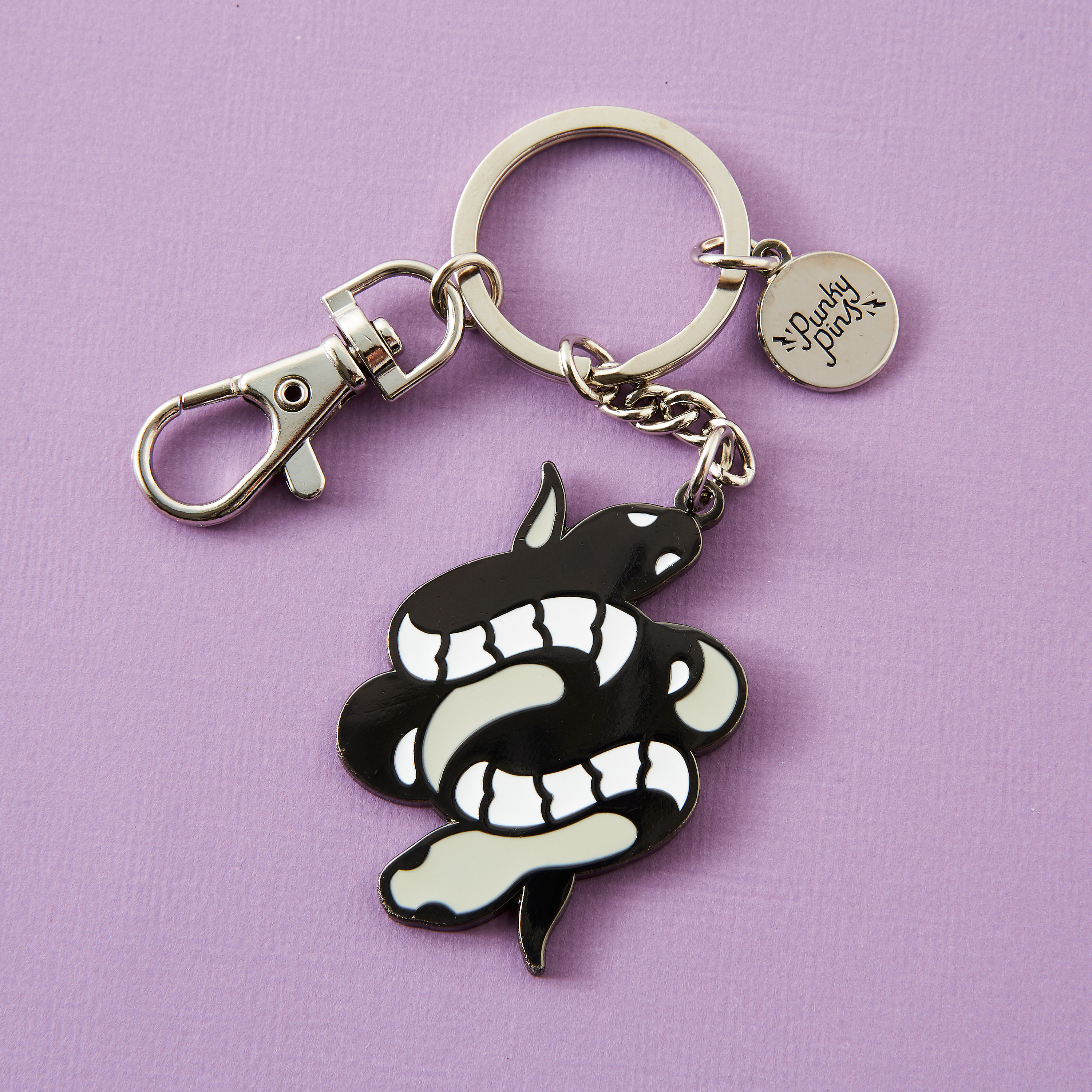Twin Snakes Enamel Keyring/keychains // Key Ring, Key Chain - Etsy