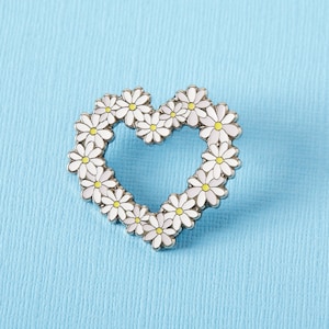 Daisy Heart Enamel Pin