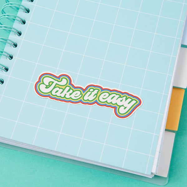 Naklejka winylowa Take It Easy // Naklejki na laptopa // Wycinane