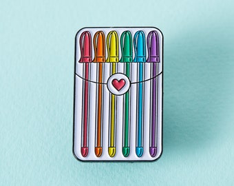 Stationery Gel Pens Enamel Pin // Stationery, Kawaii, Pens, Bujo