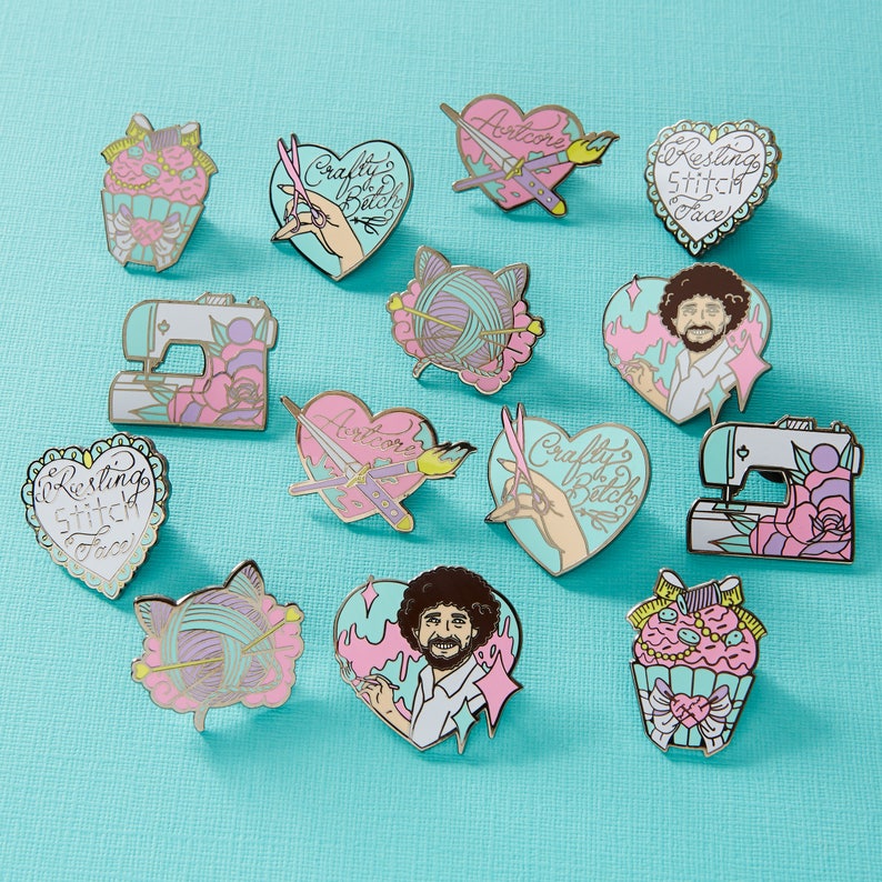 Sewing Machine Pin Badge // Stitching sewing enamel pin Etsy